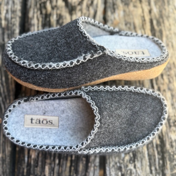 Taos Woolma Women’s Size 8-8.5 Dark Gray Slip On Italian Wool Clogs Shoes T7 - Picture 11 of 11